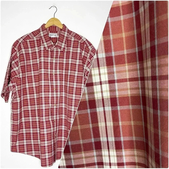 Carhartt Short Sleeve Plaid Mens Button Down Shirt Size 2XL - Picture 1 of 6